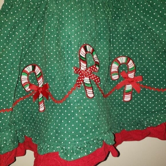 RARE EDITIONS VINTAGE CHRISTMAS CORDUROY CANDY CANE DRESS 18 MOMTHS - Picture 2 of 5
